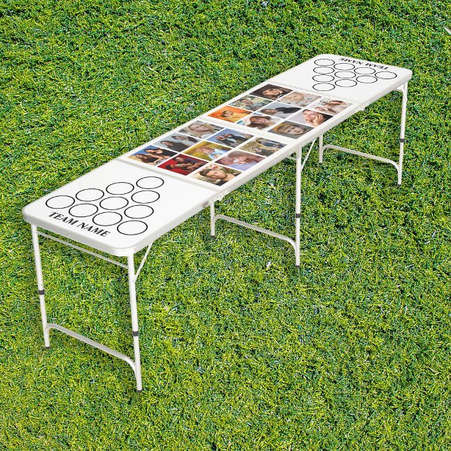 Personalized 18 Photo Collage Family Beer Pong Table (Creator Uploaded)