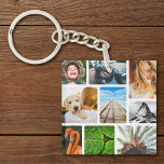 Personalized 18 Photo Collage Template Framed Keychain<br><div class="desc">Personalized 18 Photo Collage with Frame</div>