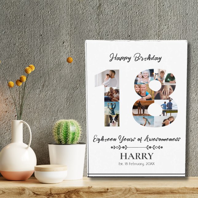 Personalized 18th Birthday Photo Block (Creator Uploaded)