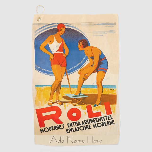 Personalized 1930's Design Golf Towel (Front)