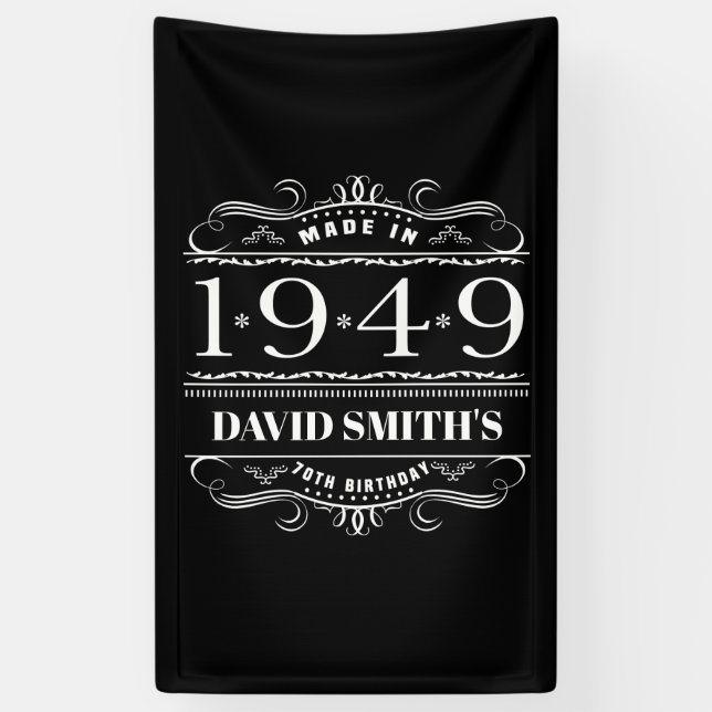 Personalized 1949 Birthday For Men Banner (Vertical)