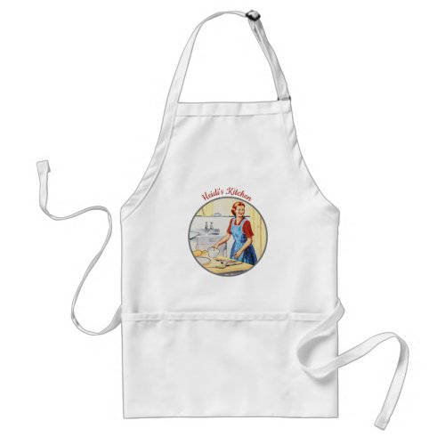 Personalized 1950s Vintage Housewife in Kitchen Adult Apron