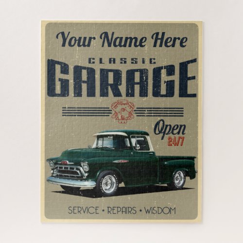 Personalized 1957 Truck Garage Jigsaw Puzzle