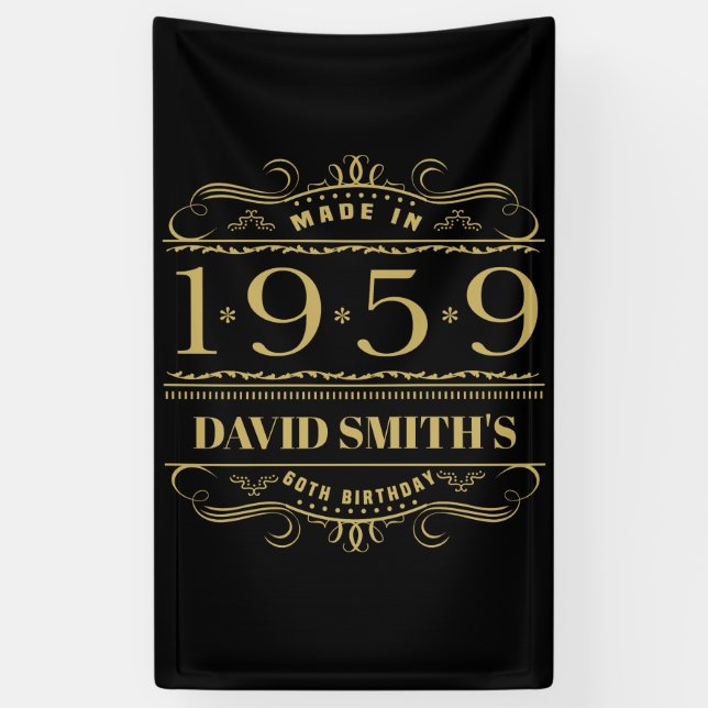 Personalized 1959 60th Birthday Banner (Vertical)