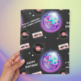 Personalized 1960&#39;s Birthday Disco Groovy Retro  Wrapping Paper Sheets