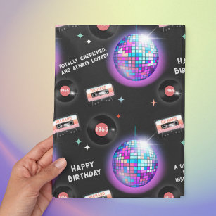 Personalized 1960's Birthday Disco Groovy Retro  Wrapping Paper Sheets