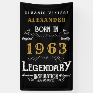 Personalized 1963 60th Birthday Add Name Legendary Banner