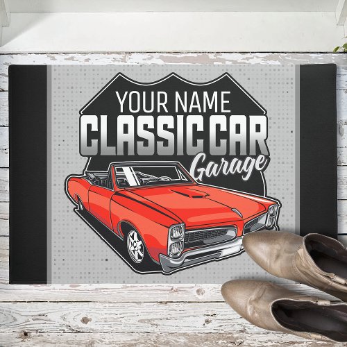 Personalized 1966 Convertible Classic Car Garage Doormat