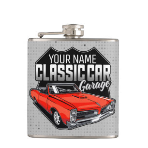 Personalized 1966 Convertible Classic Car Garage Flask