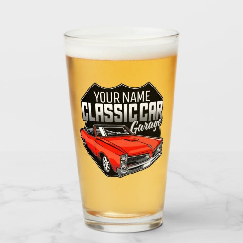 Personalized 1966 Convertible Classic Car Garage Glass