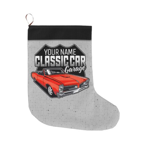 Personalized 1966 Convertible Classic Car Garage Large Christmas Stocking