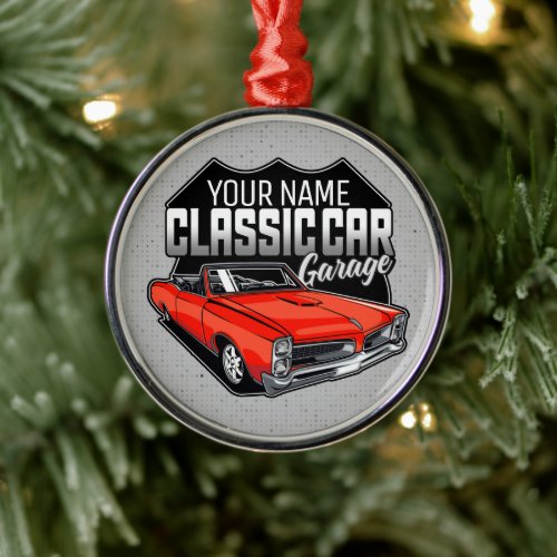 Personalized 1966 Convertible Classic Car Garage Metal Ornament