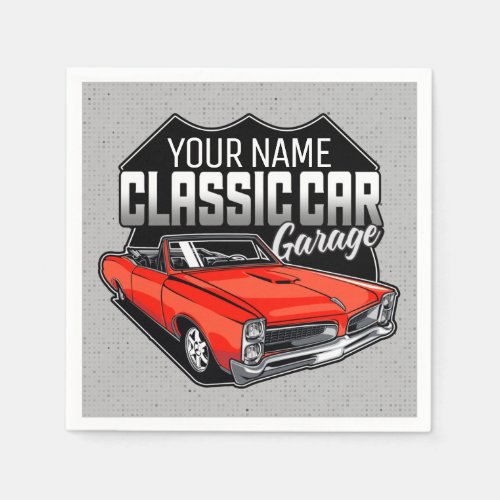 Personalized 1966 Convertible Classic Car Garage Napkins