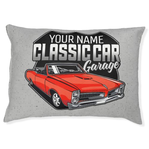 Personalized 1966 Convertible Classic Car Garage Pet Bed