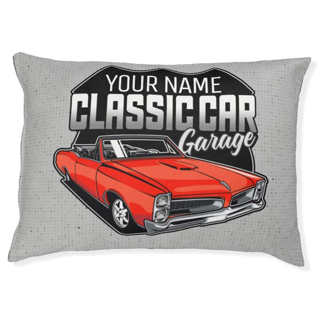 Personalized 1966 Convertible Classic Car Garage Pet Bed (Front)
