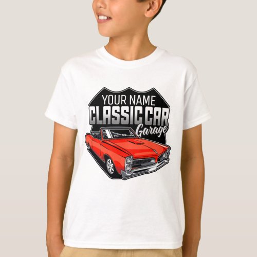 Personalized 1966 Convertible Classic Car Garage T_Shirt