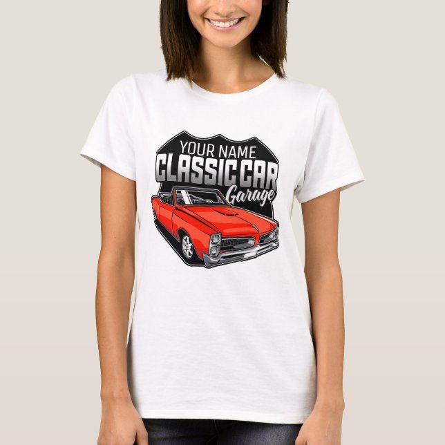 Personalized 1966 GTO Classic Car Garage T-Shirt (Front)