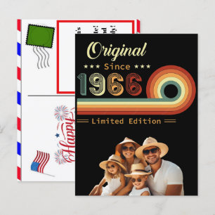 Personalized 1966 Sixtieth Birthday, 4th of July C Holiday Postcard