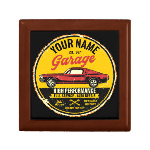 Personalized 1967 Fastback Red Classic Car Garage Gift Box