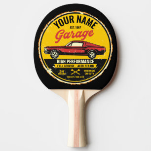 Personalized 1967 Fastback Red Classic Car Garage  Ping Pong Paddle
