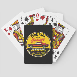 Personalized 1967 Fastback Red Classic Car Garage Poker Cards