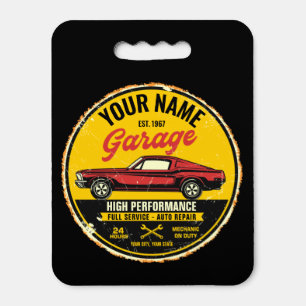 Personalized 1967 Fastback Red Classic Car Garage Seat Cushion