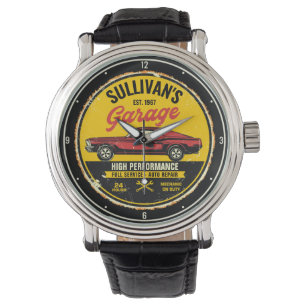 Personalized 1967 Fastback Red Classic Car Garage Watch