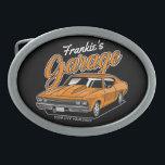 Personalized 1968 396 Classic Muscle Car Garage Belt Buckle<br><div class="desc">Personalized 1968 396 SS Classic Muscle Car Garage Design - Featuring a Fast Orange Musclecar Car with Cowl Racing Hood Scoop - Customize with your Name and Custom Text!</div>