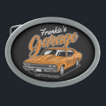 Personalized 1968 396 Classic Muscle Car Garage Belt Buckle<br><div class="desc">Personalized 1968 396 SS Classic Muscle Car Garage Design - Featuring a Fast Orange Musclecar Car with Cowl Racing Hood Scoop - Customize with your Name and Custom Text!</div>