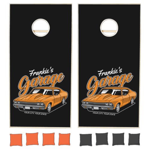 Personalized 1968 396 Classic Muscle Car Garage  Cornhole Set