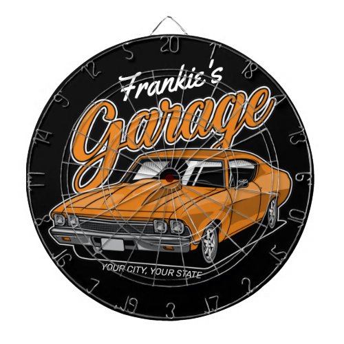 Personalized 1968 396 Classic Muscle Car Garage  Dart Board