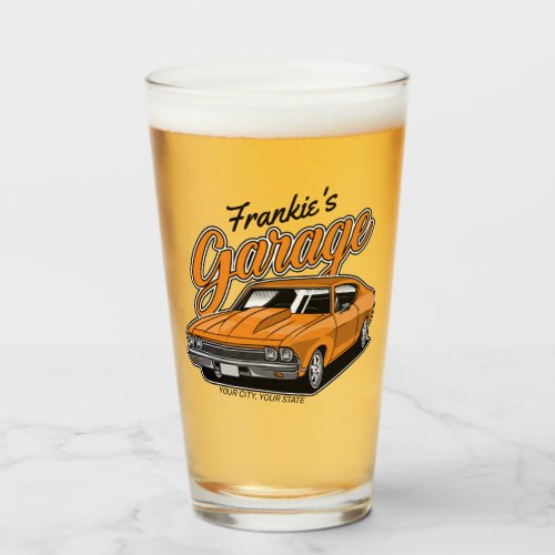 Personalized 1968 396 Classic Muscle Car Garage Glass