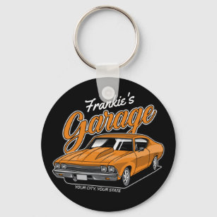 Personalized 1968 396 Classic Muscle Car Garage Keychain