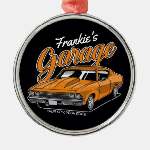 Personalized 1968 396 Classic Muscle Car Garage  Metal Ornament