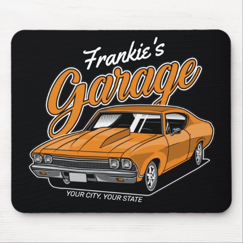 Personalized 1968 396 Classic Muscle Car Garage  Mouse Pad
