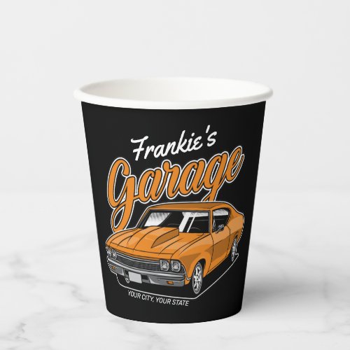 Personalized 1968 396 Classic Muscle Car Garage Paper Cups