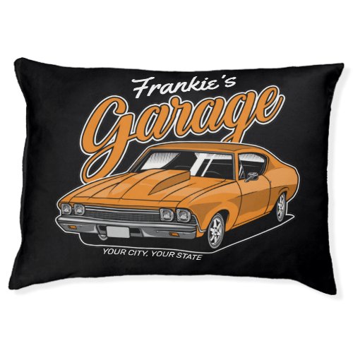 Personalized 1968 396 Classic Muscle Car Garage Pet Bed