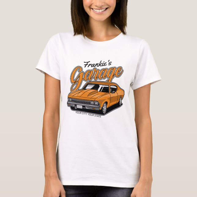 Personalized 1968 396 Classic Muscle Car Garage T-Shirt (Front)