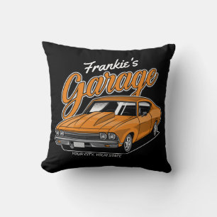Personalized 1968 396 Classic Muscle Car Garage Throw Pillow