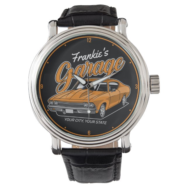 Personalized 1968 396 Classic Muscle Car Garage Watch (Front)