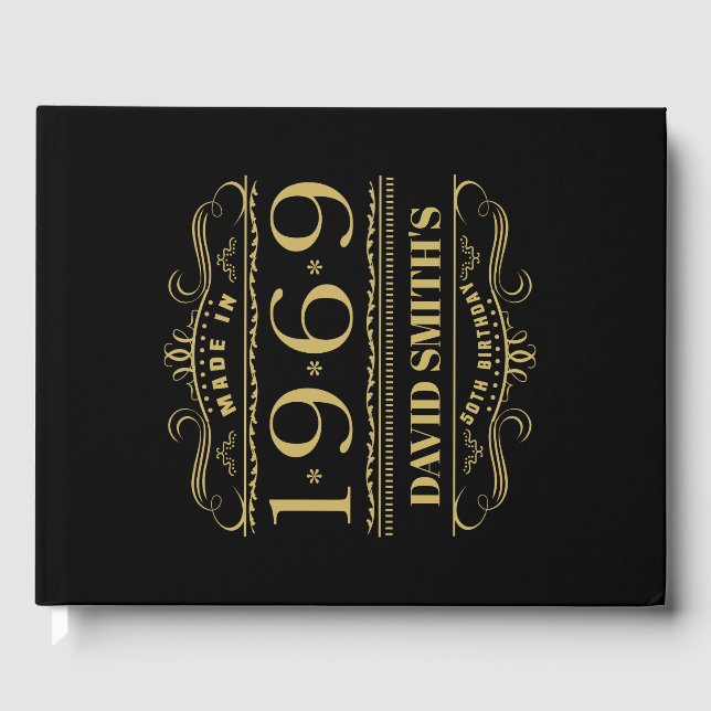 Personalized 1969 50th Birthday Guest Book (Front)