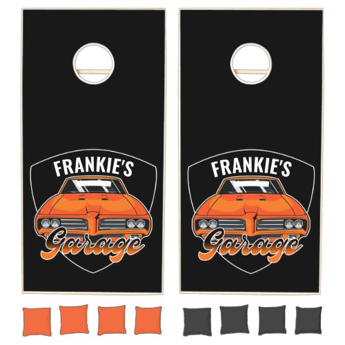 Personalized 1969 Ram Air 400 Muscle Car Garage Cornhole Set