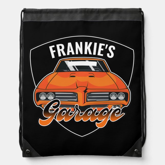 Personalized 1969 Ram Air 400 Muscle Car Garage  Drawstring Bag (Front)