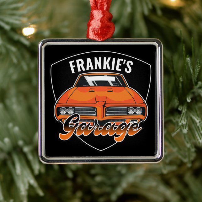 Personalized 1969 Ram Air 400 Muscle Car Garage  Metal Ornament (Tree)