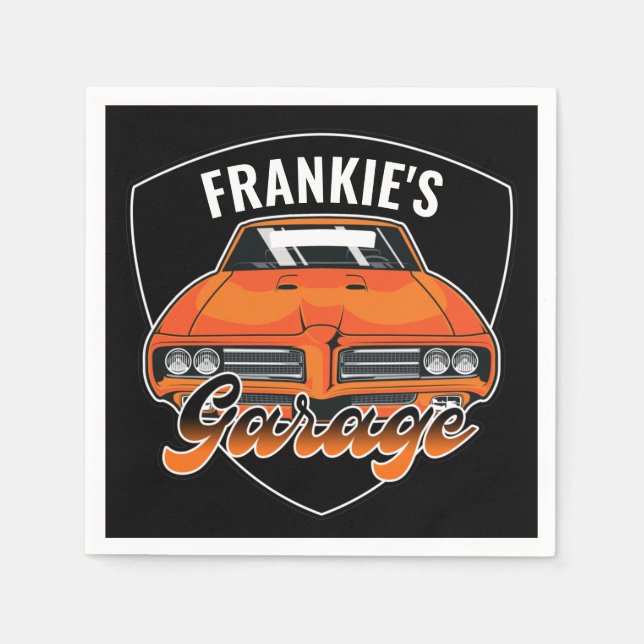 Personalized 1969 Ram Air 400 Muscle Car Garage  Napkins (Front)
