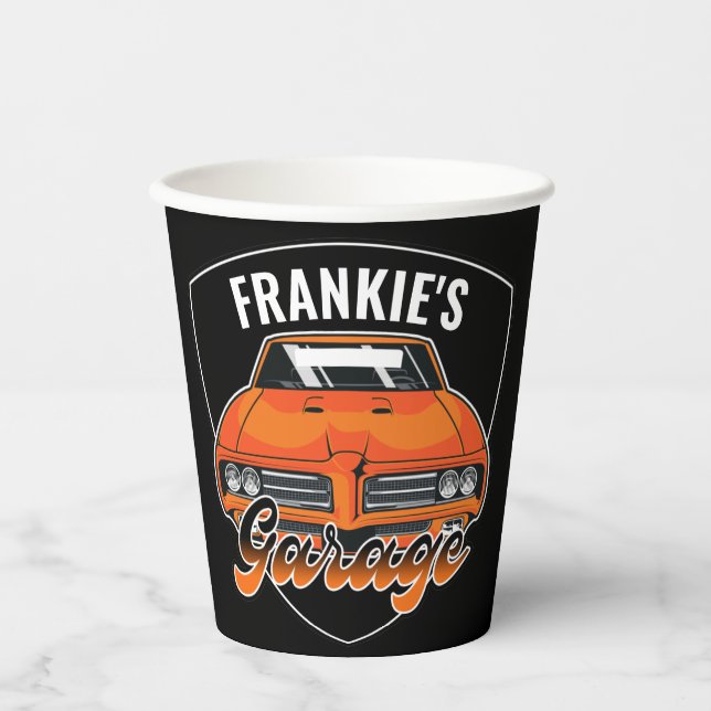 Personalized 1969 Ram Air 400 Muscle Car Garage Paper Cups (Front)