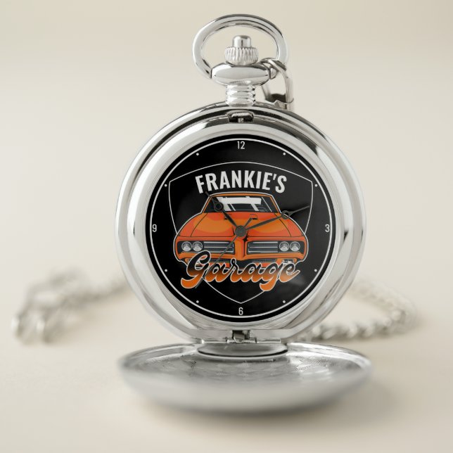 Personalized 1969 Ram Air 400 Muscle Car Garage Pocket Watch (Inside)