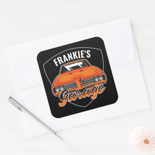 Personalized 1969 Ram Air 400 Muscle Car Garage  Square Sticker