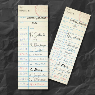Personalized 1984 Library Card Bookmarks