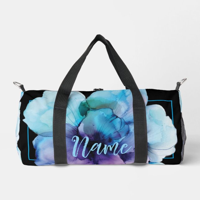 Personalized 19" Duffle Bag - Watercolor Flower (Front)